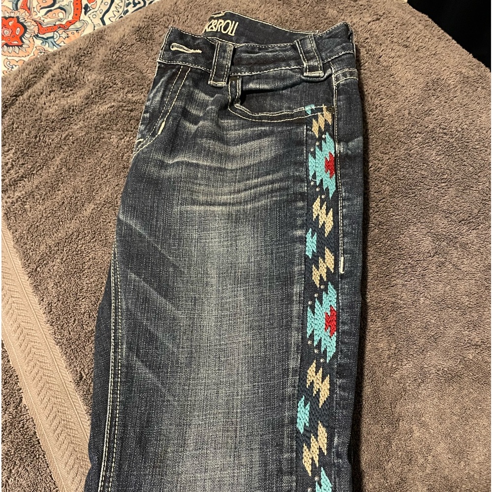 Rock & Roll women’s jeans with design. Never Worn. No tags. Bootcut size 27/32